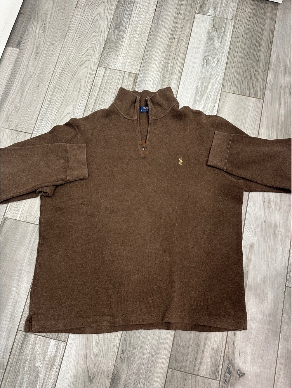 Polo Ralph Lauren Brown Cotton Half-Zip Sweater XL